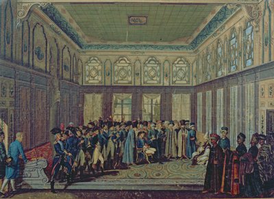 Ontvangst van Generaal Aubert-Dubayet door de Grootvizier van de Sultan in Constantinopel door Antoine Laurent Castellan